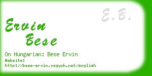 ervin bese business card